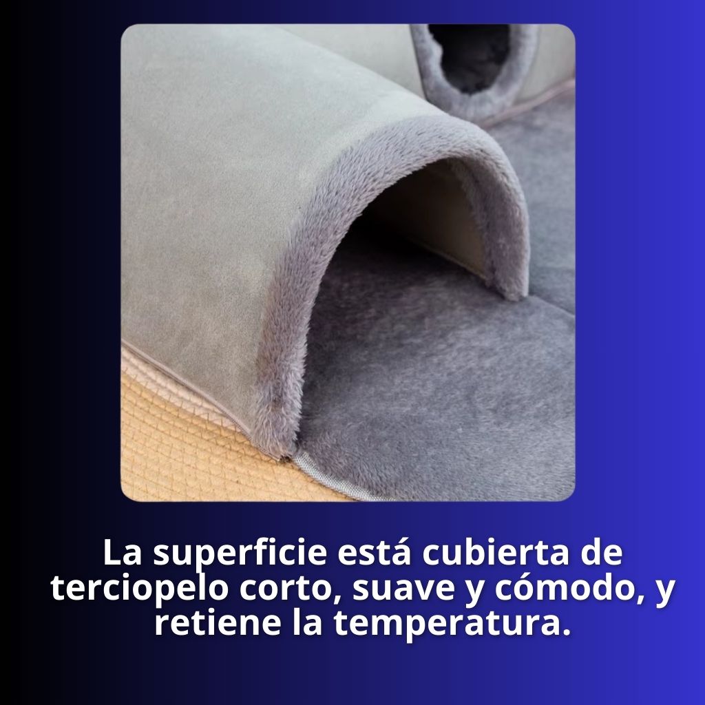 Nido para gatos con túnel en forma de U