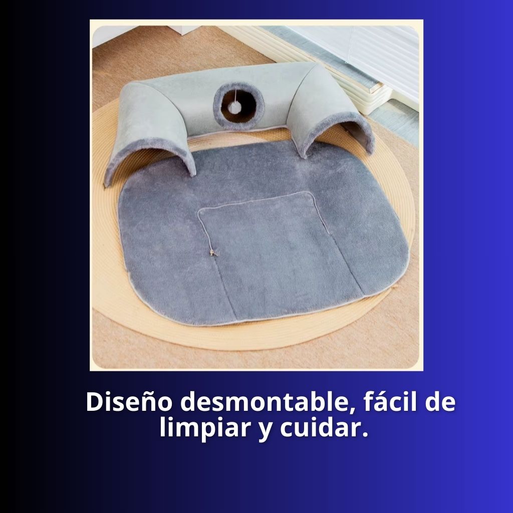 Nido para gatos con túnel en forma de U