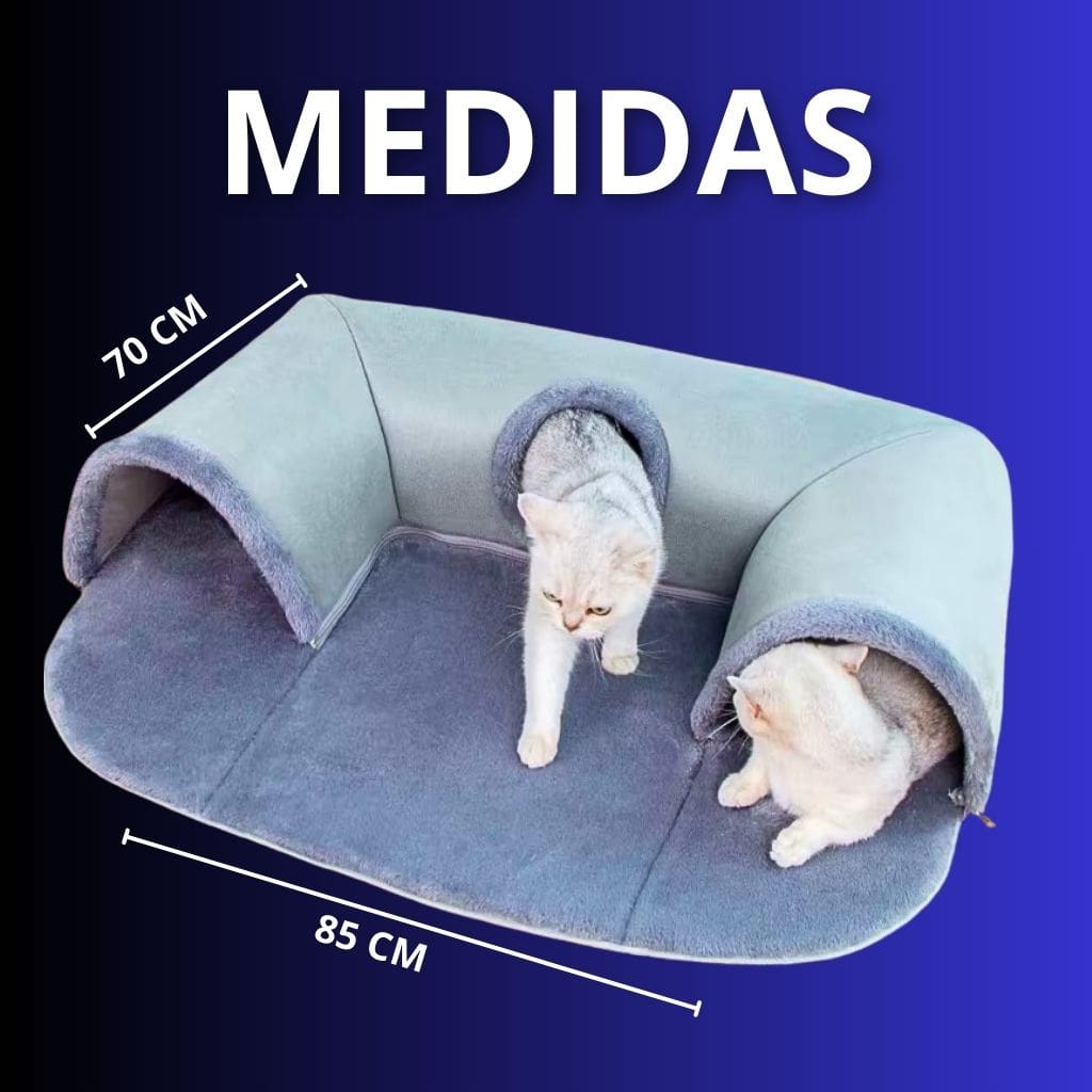 Nido para gatos con túnel en forma de U