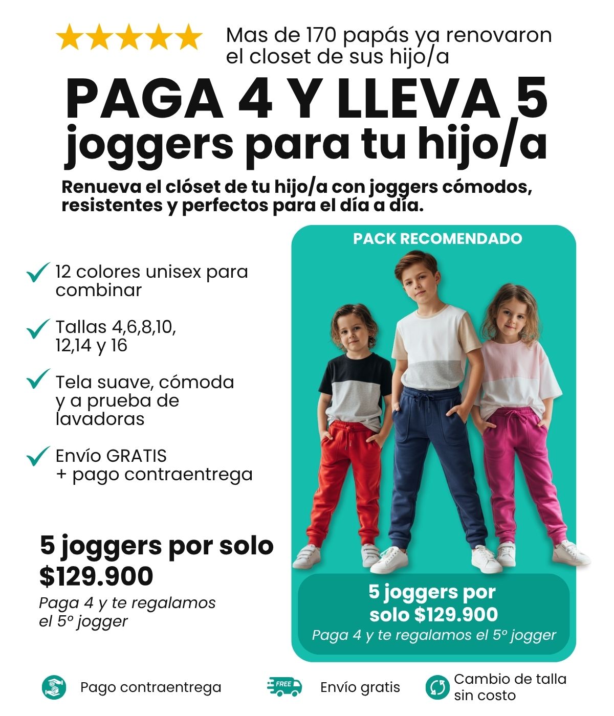 PACK DE JOGGERS PARA NIÑOS