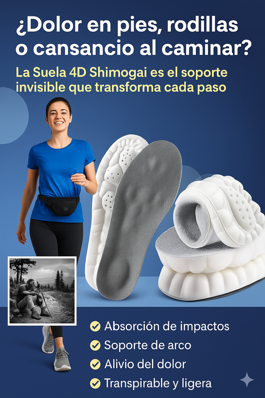 Suela 4D Shimogai: plantillas unisex para zapatos