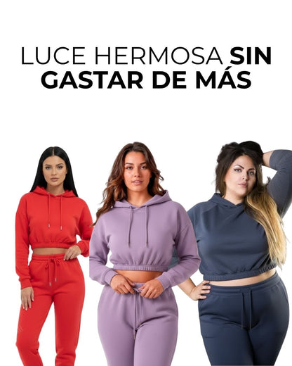 Conjunto 2 x1  buzo top con joggers PREMIUM