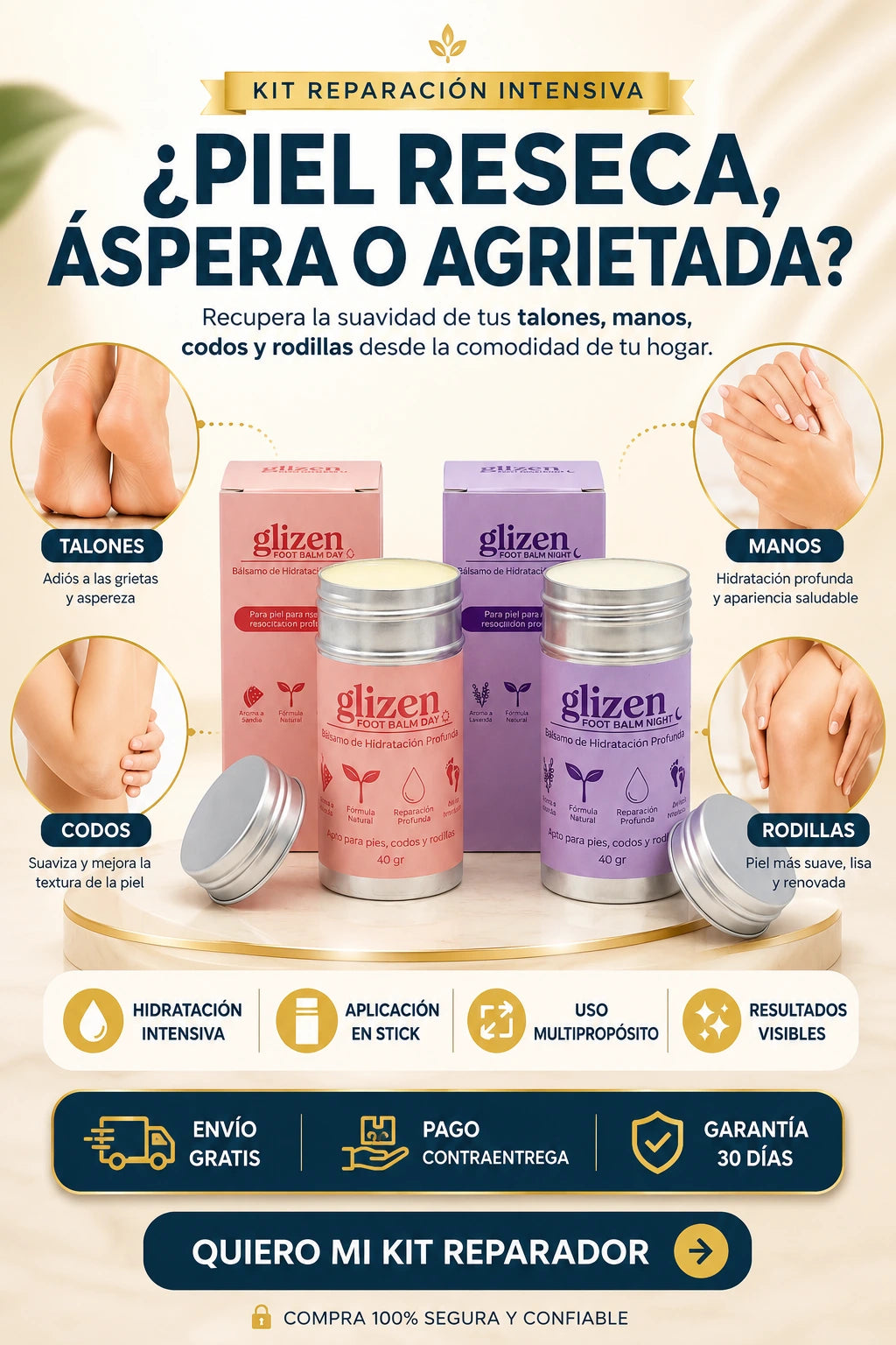 Stick Reparador Intensivo Pies, Manos, Codos y Rodillas Resecas y Agrietadas