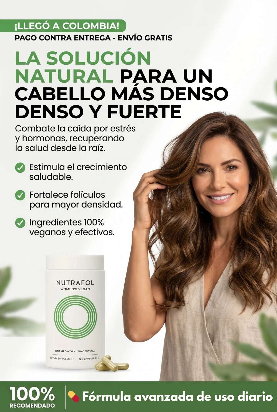 NUTRAFOL - suplemento vegano para el crecimiento del cabello femenino - 120 capsulas