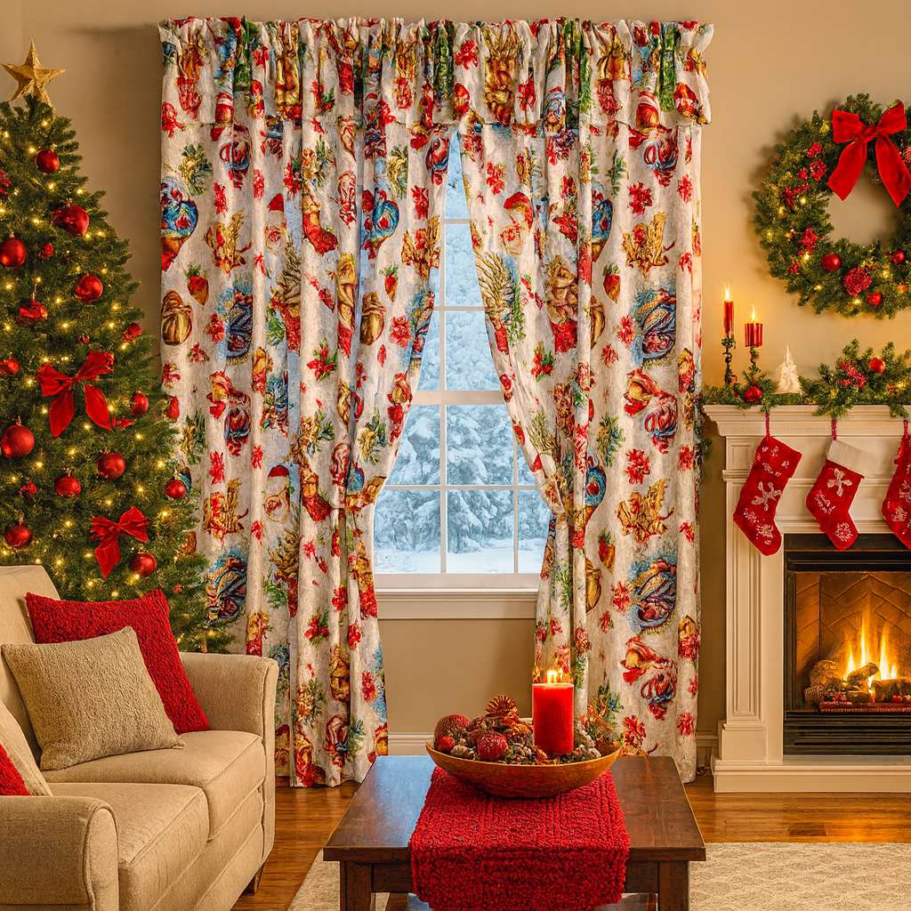 ELIGE FELICIDAD Y ESTILO - CORTINA NAVIDEÑA - 1.30 mt x 2.00 mt