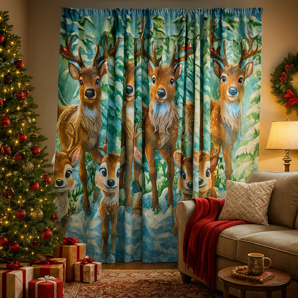 ELIGE FELICIDAD Y ESTILO - CORTINA NAVIDEÑA - 1.30 mt x 2.00 mt