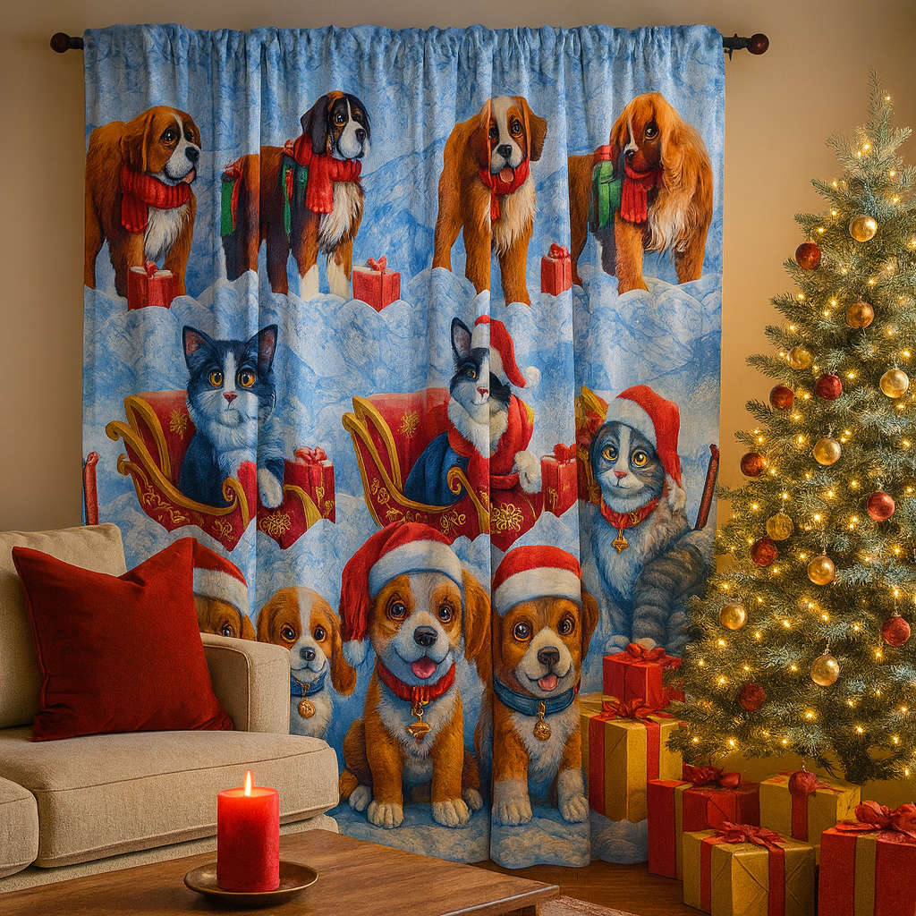 ELIGE FELICIDAD Y ESTILO - CORTINA NAVIDEÑA - 1.30 mt x 2.00 mt