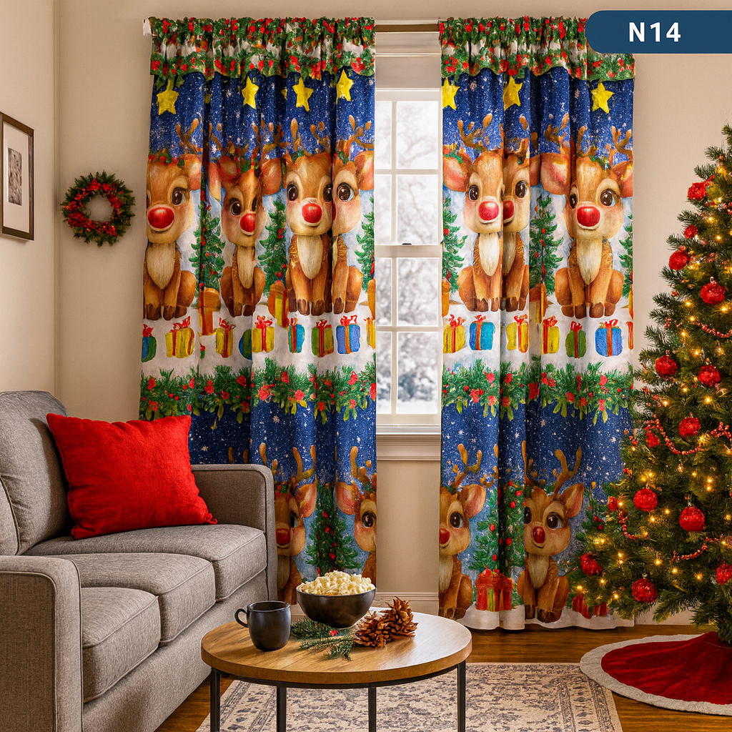 ELIGE FELICIDAD Y ESTILO - CORTINA NAVIDEÑA - 1.30 mt x 2.00 mt