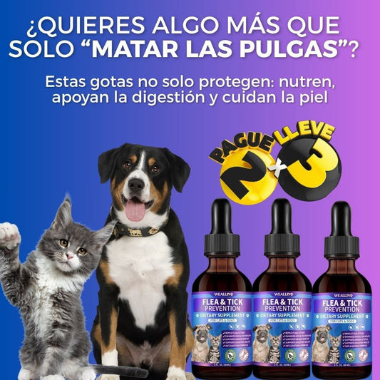 OFERTA (Paga 2 Lleva 3) Gotas para la prevención de pulgas y garrapatas para perros y gatos
